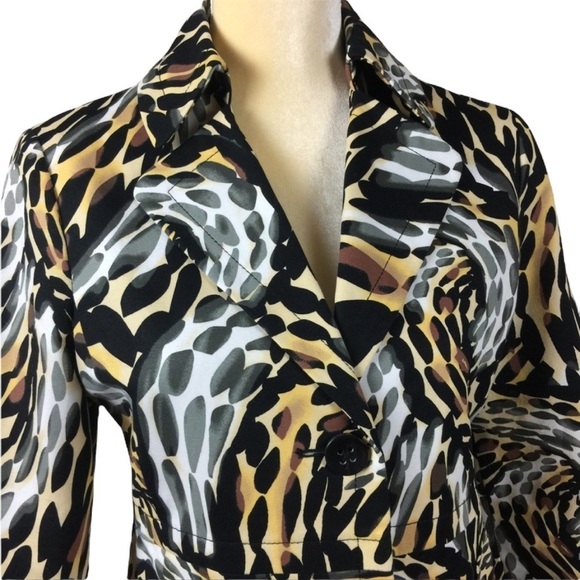 New Rafaela Animal Print Lined Fall Crop Jacket Size Small SALE - Picture 1 of 9